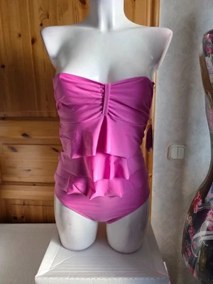 Bandeau-Badeanzug Octopus Größe 140 Pink  (F 11) - Bild 1 von 4