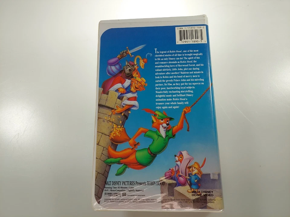 Walt Disney Robin Hood VHS Black Diamond Classics Cover Art - Image 3 of 4