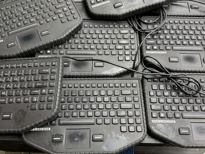 Lot of 13 Rugged Keyboards | iKey/Man&Machine W/ Red Backlight [AS-IS]