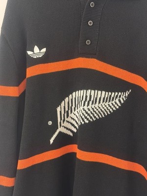 Adidas Knitted Polo Sweater All Blacks New Zealand Rugby Mens XL 