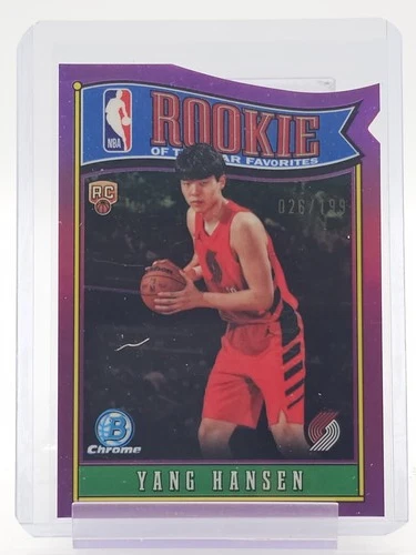 YANG HANSEN 2025 BOWMAN CHROME ROOKIE OF THE YEAR FAVORITES FUCHSIA /199 Q4376
