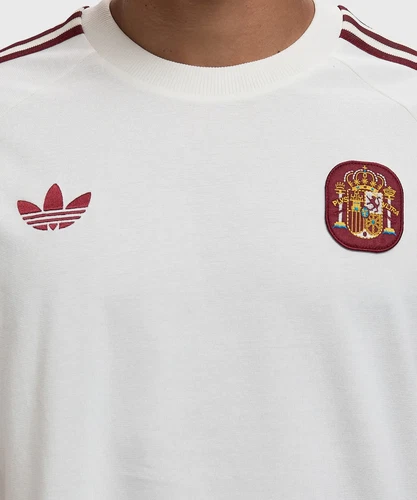 adidas Spain Soccer Retro Team 3-Stripes White Originals Slim T-Shirt Men Size