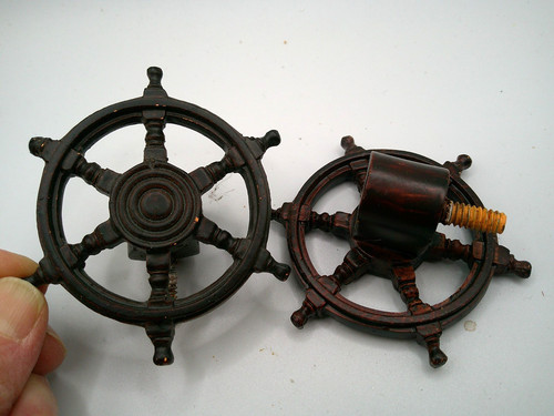 2 Nautical Ships wheel Drapery Curtain Rod Ends Finials Fits 3/4” Rod - Screw On