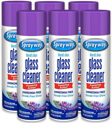 #ad Glass Cleaner Lavender Scent Foaming Aerosol Spray 19oz Pack of 6 Ammonia Fr $31.71