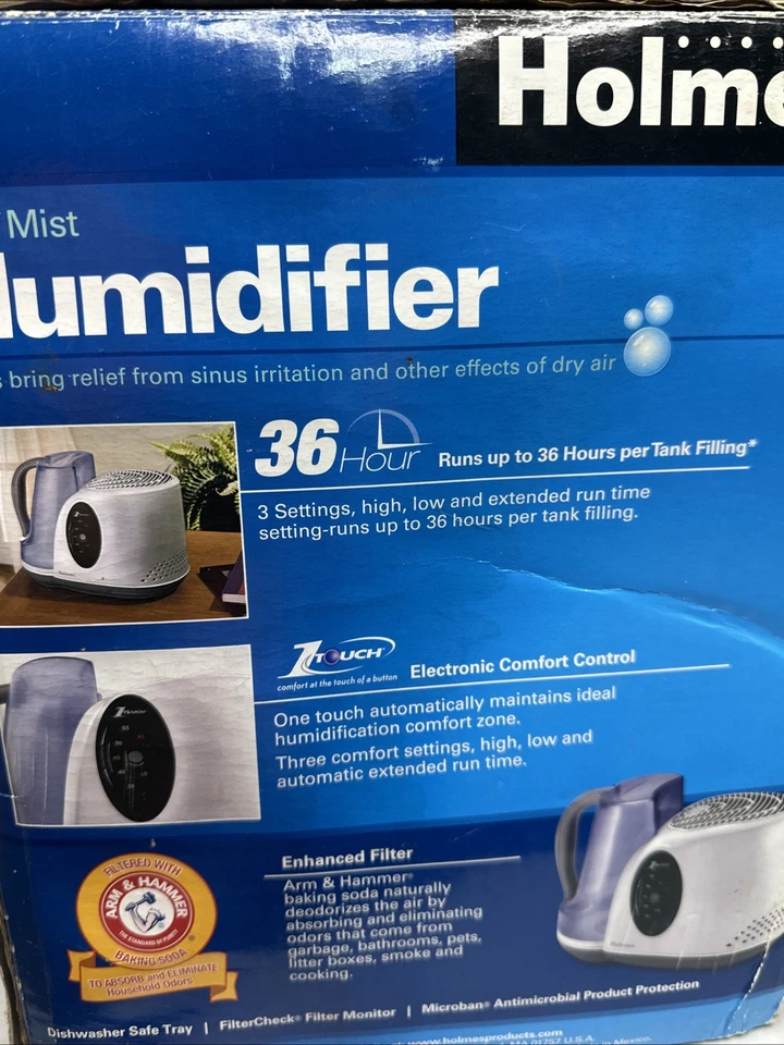 Holmes HM2408-UC Cool Mist Humidifier New With Some Box Wear - Image 3 of 4