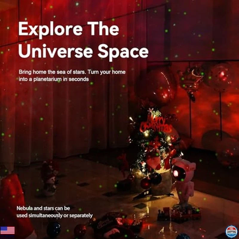 Galaxy Star Projector Night Light - Astronaut LED Lamp with Timer & Remote - Image 2 of 4