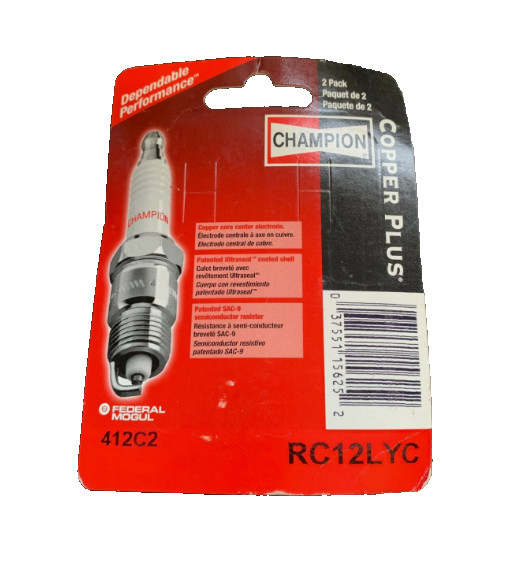 Champion Spark Plug RC12LYC Pack of 2