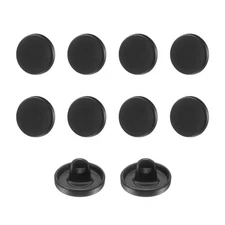 10pcs Metal Round Flat Sewing Buttons 11.5mm Alloy Button, Matt Black