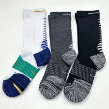 BOMBAS 3 pairs Men's Lightweight Athletic Calf Socks Hex Tec Size Large Colorful