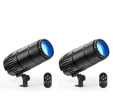 Pack 20W Pinspot Light with Remote,RGBWYP Cyan LED Beam Spot Lights