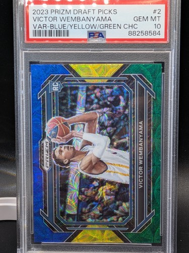 2023  Prizm DP#2 Victor  Wembanyama VARATION Blue Yellow Green  PSA 10 (POP 7)🔥