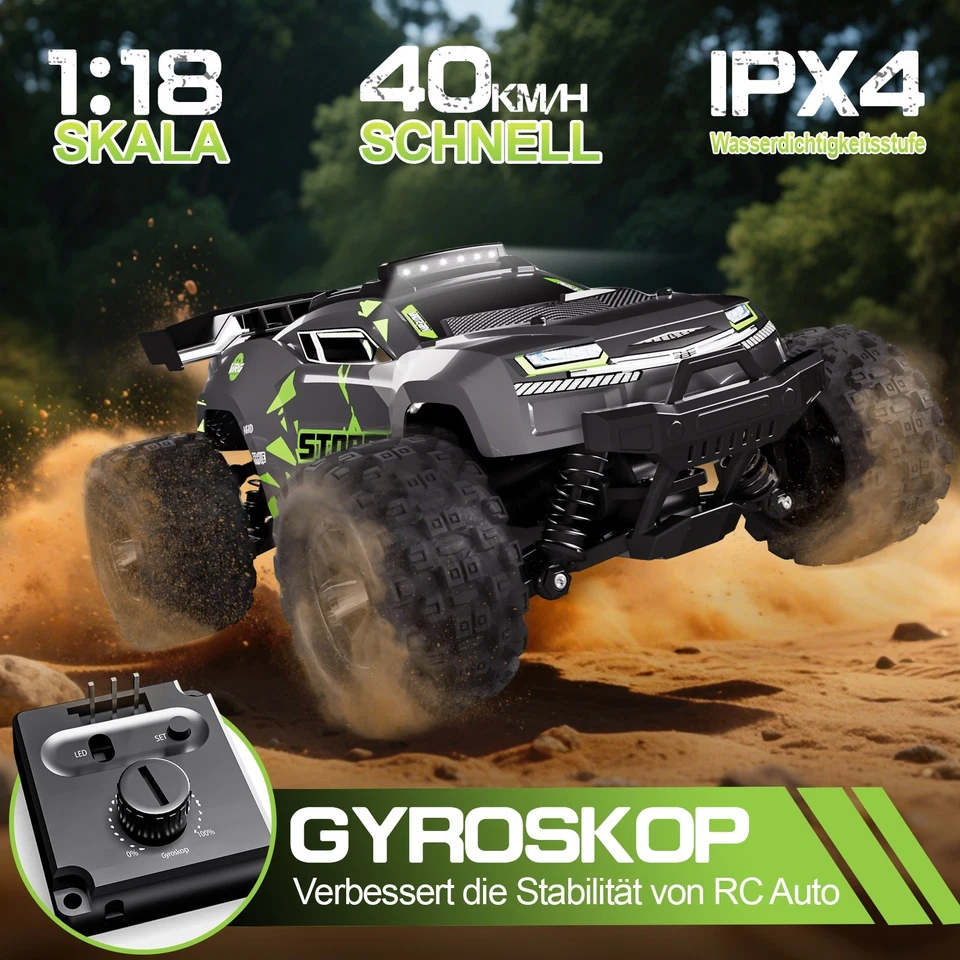 RC-Auto 40KM/H Ferngesteuertes Auto ab 8 10 Jahre, 1/18 RC Auto Offroad - Bild 2 von 4