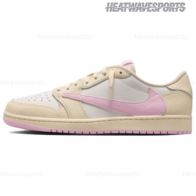 Travis Scott x Air Jordan 1 Retro Low OG 'Muslin Pink' IQ7604-100 Men New Sizes