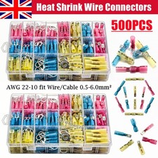 210Pcs Waterproof Heat Shrink Butt Wire Connectors Insulated Crimp Terminals Set