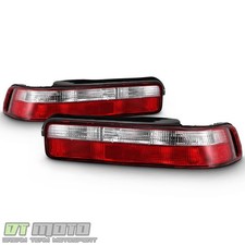 1990-1993 Acura Integra 2-door Coupe Red Clear Tail Lights Lamps Leftright Sets