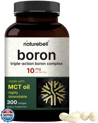 Boron 10mg, 300 Softgels with MCT Oil | High Absorption | Triple Action Boron