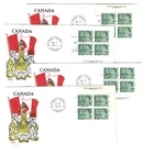 1971 Canada - 4x Ottawa, Ont. 7c QEII Centennial Matching Plate Block FDC's