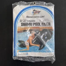 vtg. NEW 1991 Sea World Shamu and his crew Orca Pool Rider Inflatable  39”X 61”