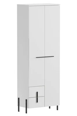 Armoire Vigo 70x40x200cm Blanc Brillant 2 Portes - Photo 1/4