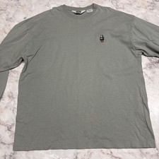 Ben Davis Long Sleeve Shirt M Gray Embroidered Gorilla Design Japan