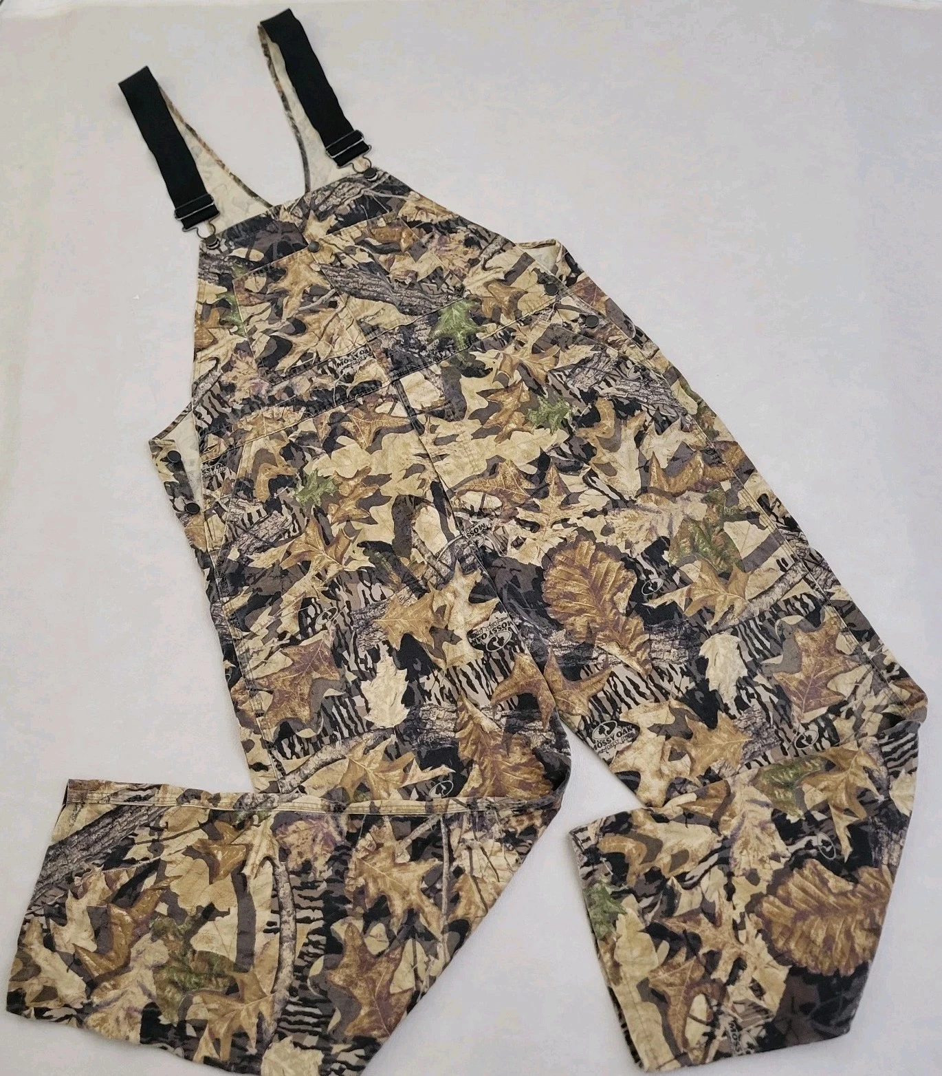 Vintage Mossy Oak Forest Floor Camo Bib Overalls Mens X-Large Brown Hunting USA