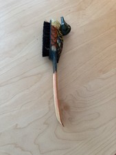 Vintage Painted Duck Clothes Brush  Shoehorn Combo 9" Long