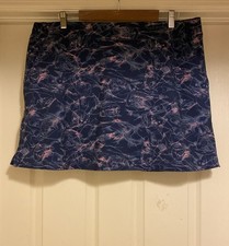 Columbia Women s Skort Fish Print Elastic Waist Zipper Pockets Sz XL