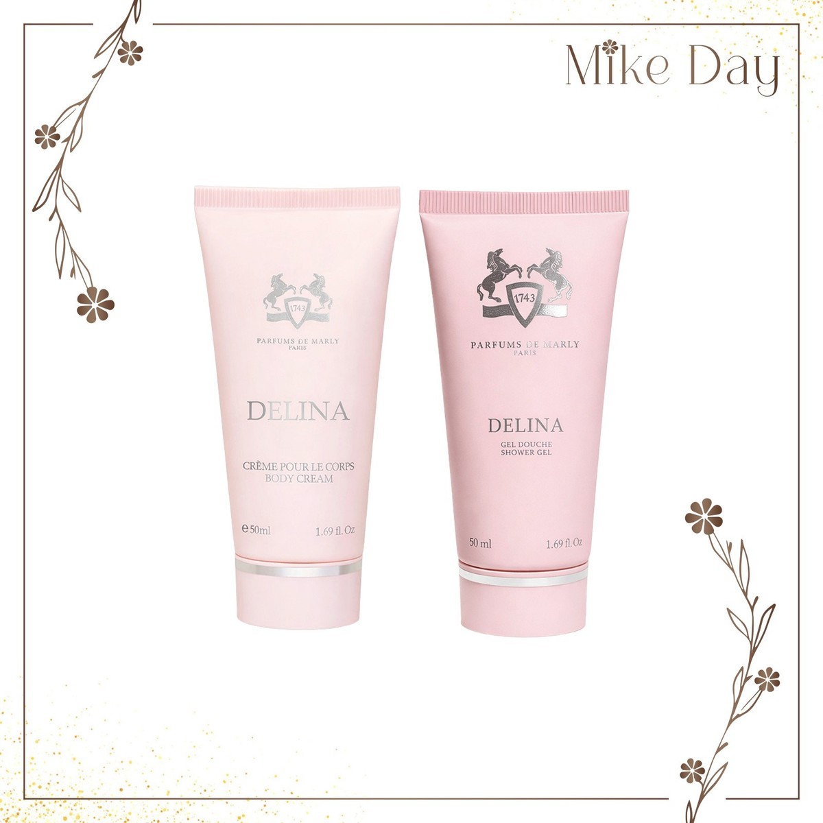 PARFUMS DE MARLY Delina Body Cream 1.7 Oz & Shower Gel 1.7 Oz