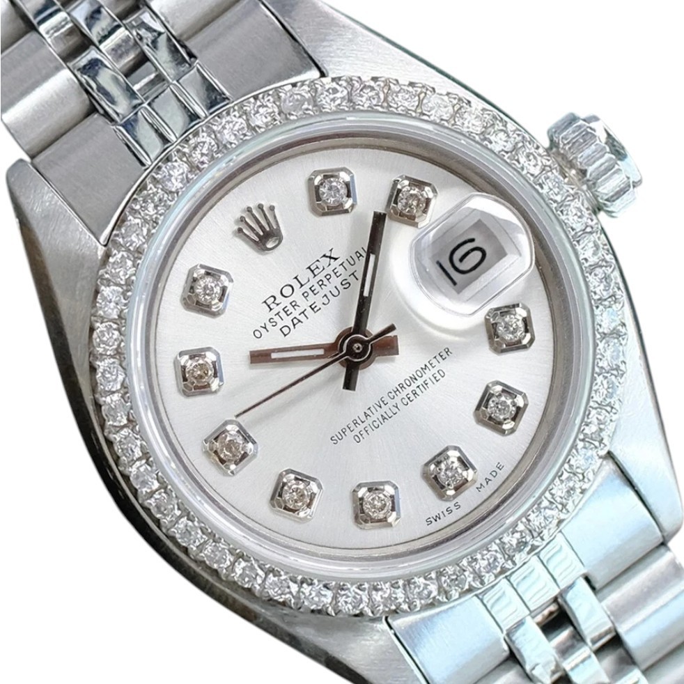 Rolex Datejust Stainless Steel Silver 0.85ct