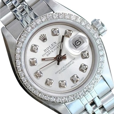 Rolex Datejust Stainless Steel Silver Diamond Dial & 0.85ct Bezel Jubilee Watch