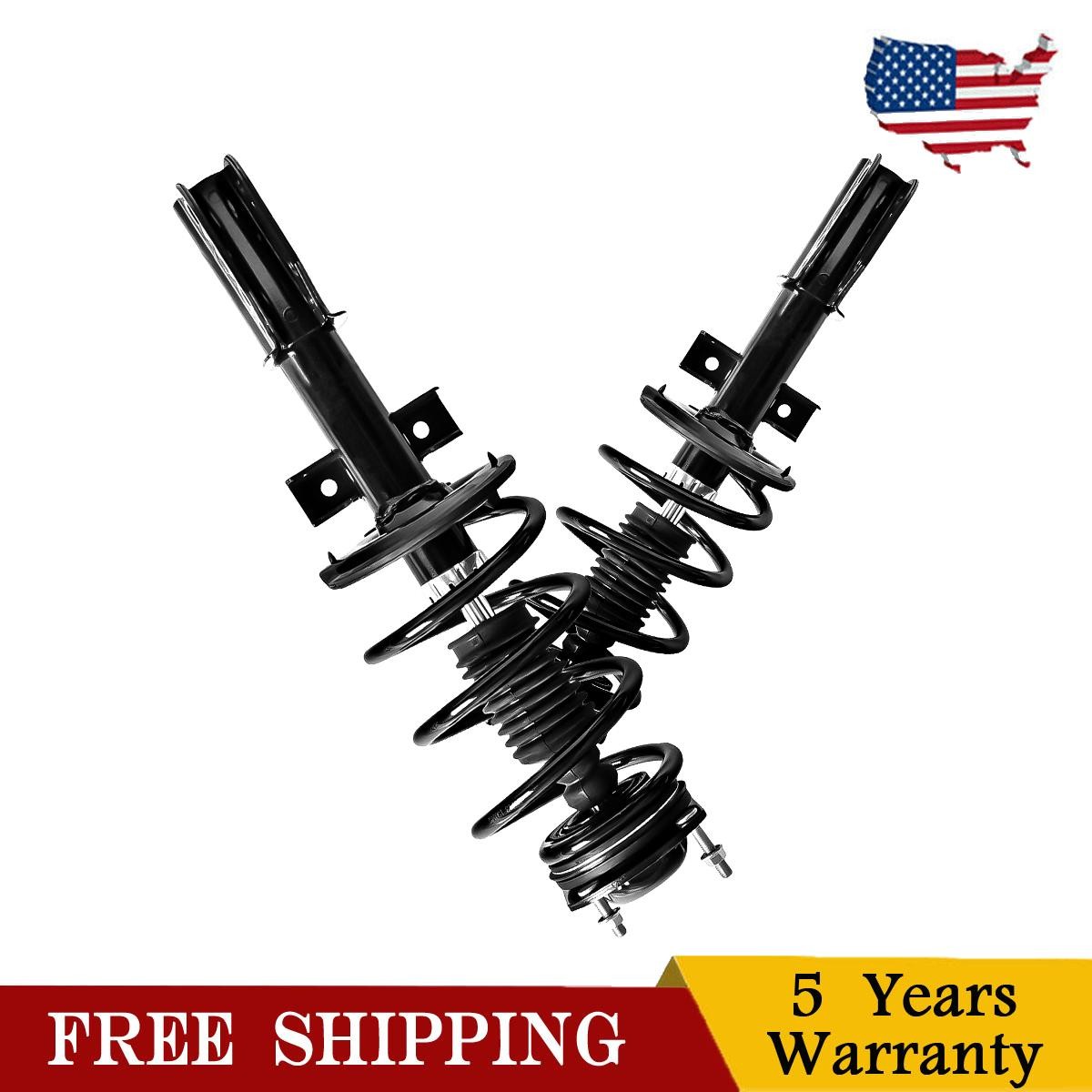 Pair 2 Front Complete Struts Coil Springs For Chevy Traverse GMC Acadia 3.6L V6