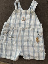 Vintage 90s Winnie The Pooh Classic POoh Plaid Overalls Size 6 Months