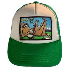 Ryan Henry Ward Cap Wearable Art Trucker Hat Lazy Monkey Mesh StrapBack Vintage
