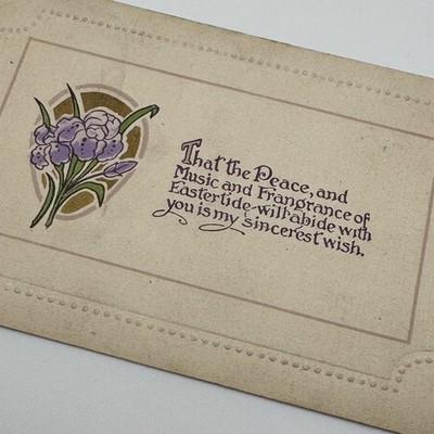 Postcard Happy Easter Greetings Flowers Peace Music Fragrance Eastertide