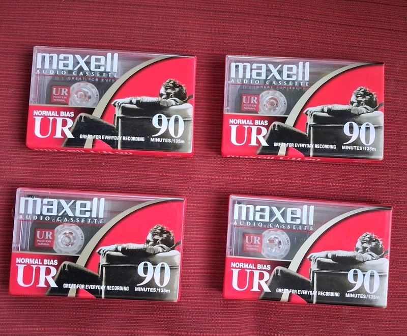 Lot Of 4 Maxwell UR90 Audio Recording Cassette Tapes NEW SEALED Normal Bias 90s