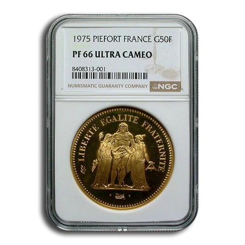 1975 France Gold Piefort 50 Francs PF-66 UCAM NGC