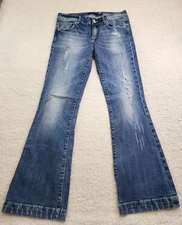 Vigoss Jeans the Miami Bootcut Junior 5 Cotton Stretch Distressed Flare Leg