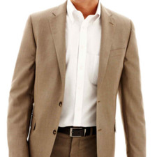NWT - JF J. FERRAR Men's END ON END CLASSIC FIT Tan SUIT JACKET - 42 LONG
