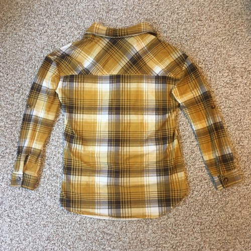 Eden & Olivia Plaid Flannel Shirt Size S Yellow Brown EUC Autumn Fall Soft - Picture 5 of 8
