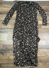 Fashion Nova Clara Floral Lace Maxi Dress Long Sleeve Black New With Tags