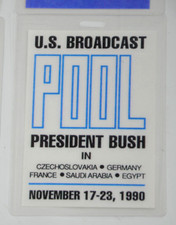 George H W Bush Press Pass 1989 Middle East TRIP ABC News Credential Vtg Germany