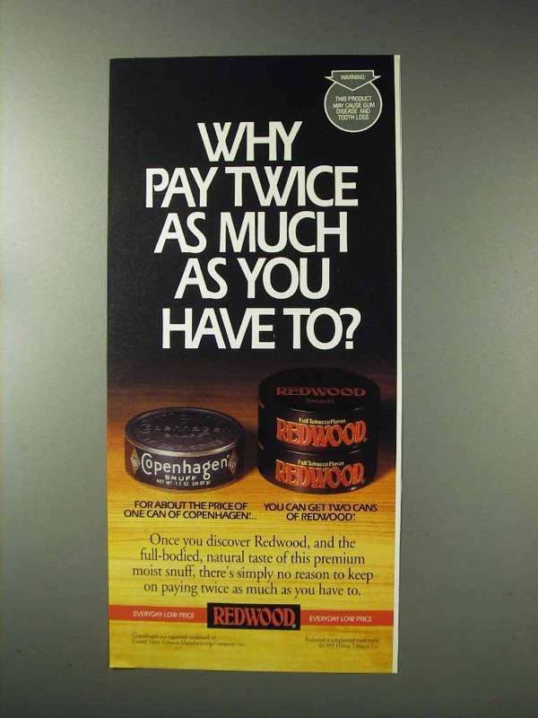 1993 Redwood Tobacco Ad