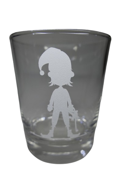 "Deko Teelicht Glas Windlicht Print Weiß \"Weihnachtswichtel\" Teelichthalter Kerze"-image