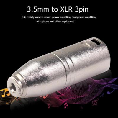 3Pin XLR Female to 3.5mm Jack TRS Male Stereo Socket Audio Adapter Mic Converter