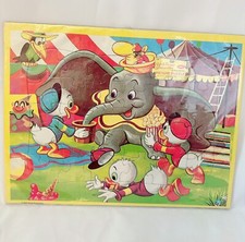   Vintage 1960s Disney Dumbo Jaymar Tray Puzzle 3329 30-Piece Framed Puzzle