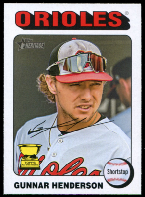 2024 Topps Heritage #24 Gunnar Henderson Rookie Cup White Border 