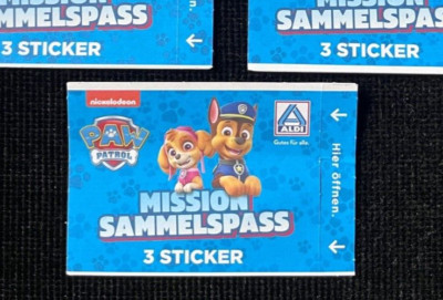 7 Tüten à 3 Sticker = 21 x PAW PATROL Mission Sammelspass 2024 OVP Aldi Nord