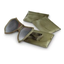 Original German Military Army Dust Folding Goggles w/ OD Pouch Sunglass Shades