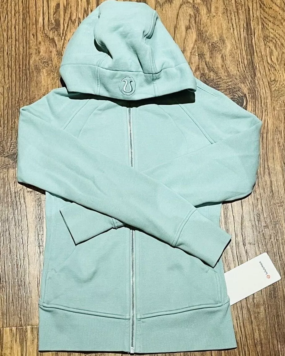 NEW Women Lululemon Scuba Full-Zip Hoodie Silver Blue Size 4 & 6