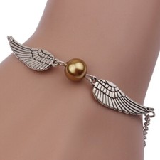 Guardian angel wing chain bracelet Golden Snitch bangle protection Silver UK